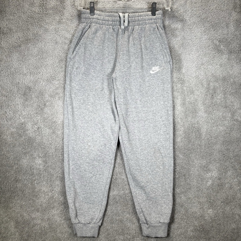 Nike Sportswear Club Fleece Sweatpants Youth Boys L Gray Joggers Athletic Gym